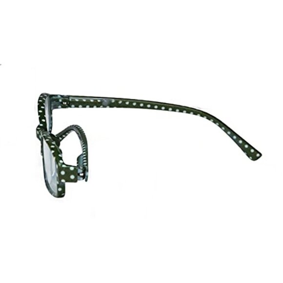 NWT Eye Keppler 1.25 Green Polka Dot Rectangle Reading Glasses 115210 - Picture 2 of 4